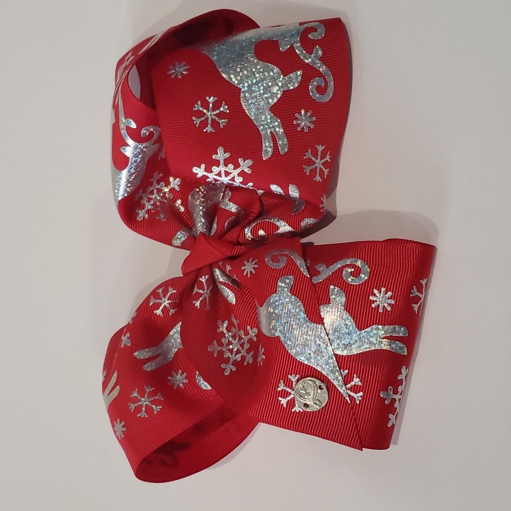 Jojo Siwa Holiday Bow - Red/Silver